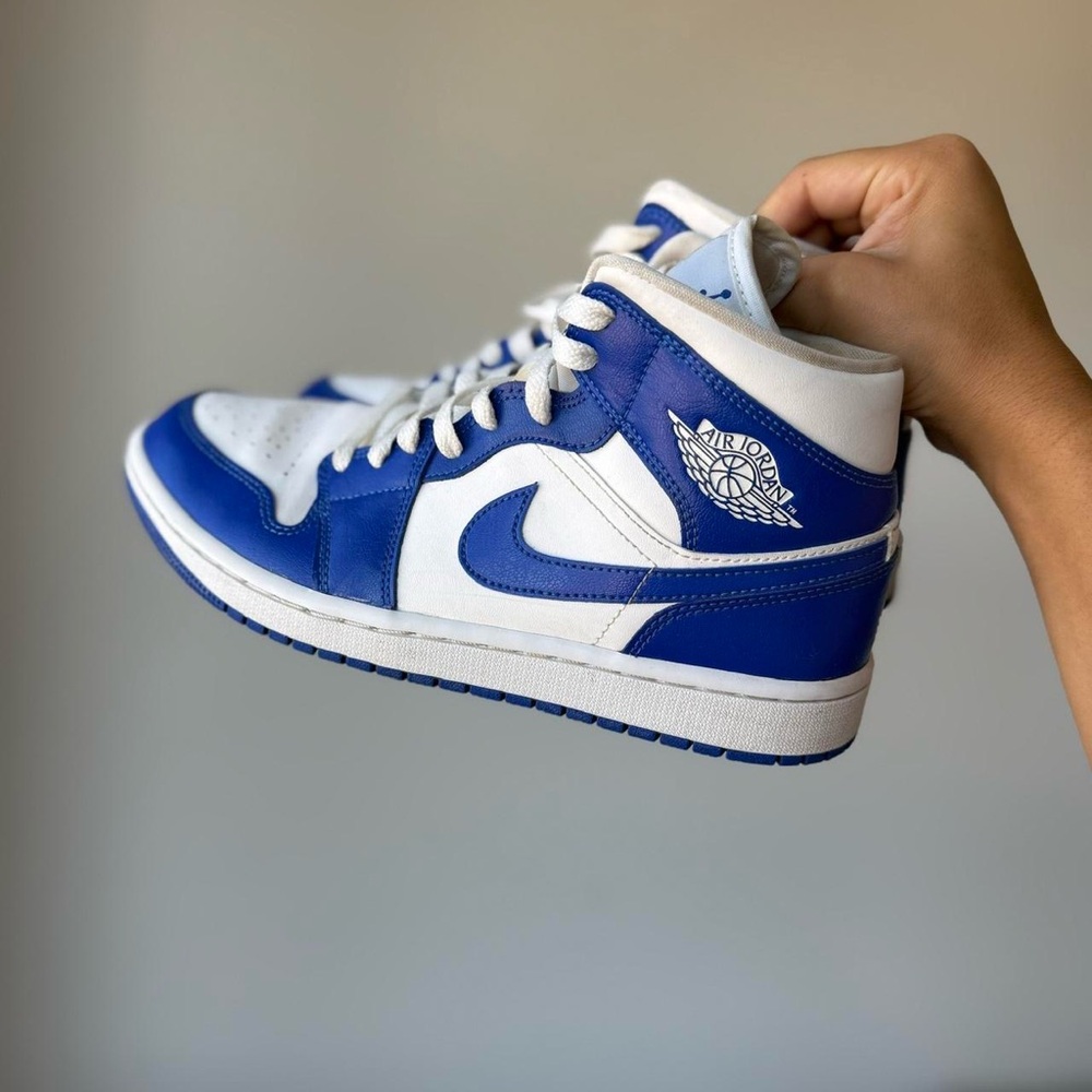 Nike Air Jordan Royal Blue and White High-Tops